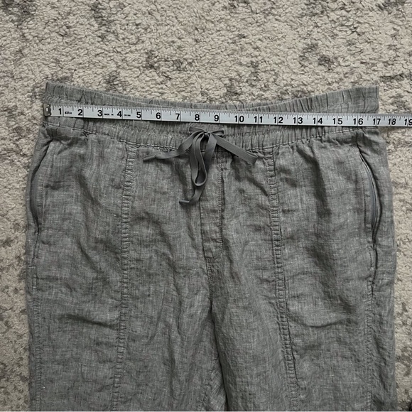 Athleta Retreat Linen Jogger Pant Blue Grey Coastal Casual Women’s Large Tall - Picture 5 of 9